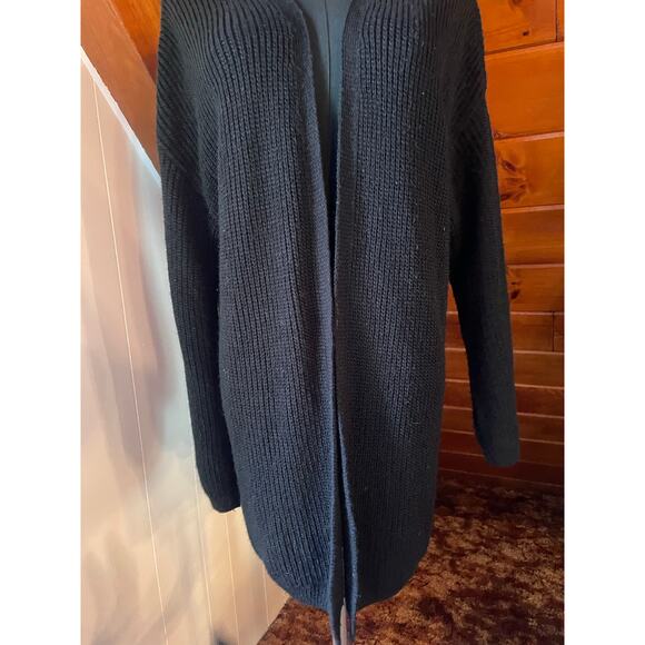 Miss Selfridge Black Knit Cross Back Sweater Cardigan sz 8 - Picture 2 of 7
